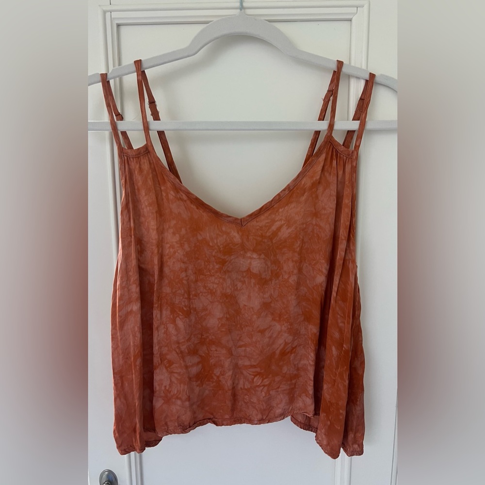 Blue Life Rust Tie-Dye Crop Top